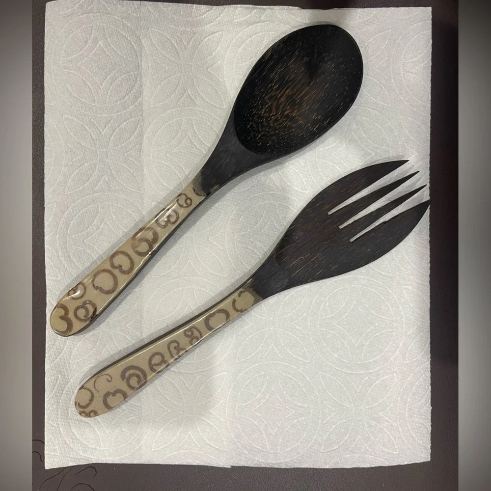 Costa Rica Wooden Spoon & Fork Salad Set